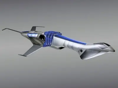 Lowpoly spaceship concept vehicle Low-poly 3D model