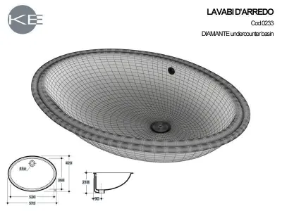 Kerasan Diamante 0233 undercounter washbasin 3D model