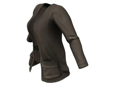 Bulled Decorated Long Sleeves Hunter Jacket With T-Shirt Combo Low-poly 3D model