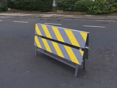 Construction Barrier Low-poly 3D model