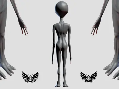 Gray alien - Extraterrestrial 3D model