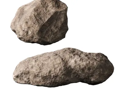 Low Poly Stones Set 04 3D model