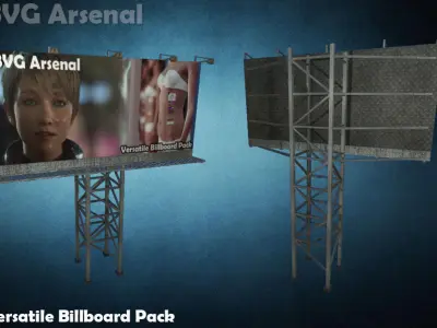 Modular Billboard Pack 01 Low-poly 3D model