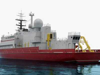  Offshore Oceanographic Ship in Sea 