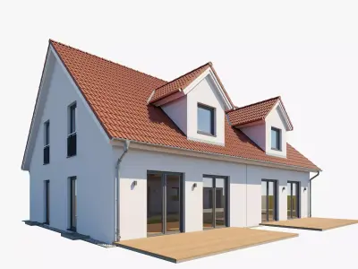 German Duplex House 3D model
