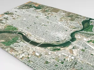 Cityscape Great Falls USA 3D model
