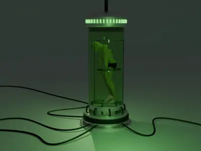 Cryo Clone Containment Pod Sci-Fi Horror Asset Low-poly 3D model