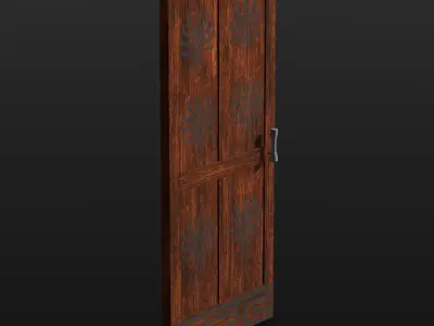 Wooden Door 3D Model  Low-poly 3D model