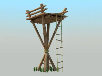 Watch Tower - Low poly Low-poly 3D model