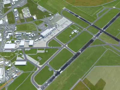 Bratislava Airport  15km Low-poly 3D model