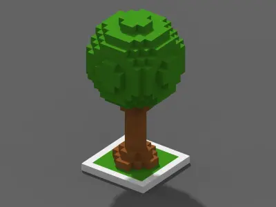 Tree Voxel - 1 Low-poly 3D model