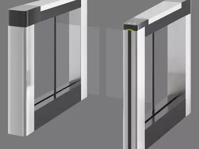 High-speed turnstile with swing doors 3D model
