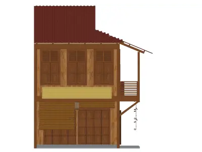 Malaysia Shophouse Corner 1690 Asian Heritage Building  3D model