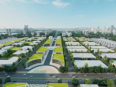 3D Industrial Park Animation 3D model