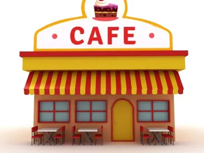 Cartoon Cafe  3D model