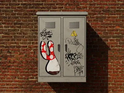 Electricity box Low-poly 3D model