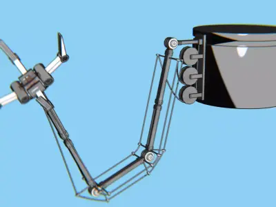 Mechanical Grabber Arm Low-poly 3D model