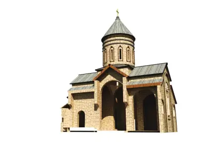 Georgian Orthodox Church Reconstruction Low-poly 3D model