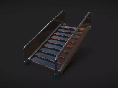 SciFi Stairs Low-poly 3D model