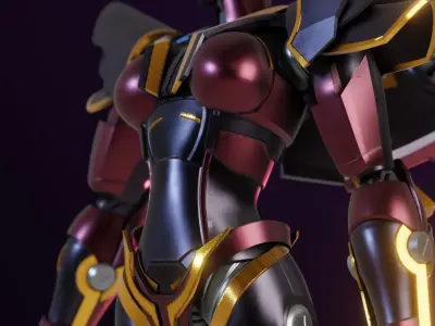  Windblade Transformers Prime Character Rig Low-poly 3D model