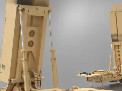  LRHW Launcher with Deployed Hypersonic Missiles Animated Rigged for Maya 