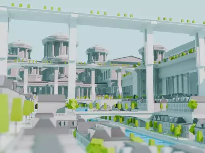 Old City Low-poly 3D model