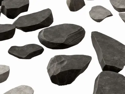 Rock stone plate splinter n1 3D model