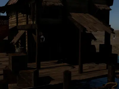 Beach Wooden House 3D model 3D model