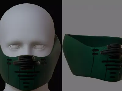 Gas mask helmet 3d model scifi Low-poly  Low-poly 3D model