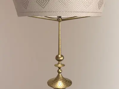 Brass and Linen Lamp Low-poly 3D model