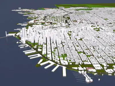 San Francisco city of USA Low-poly 3D model