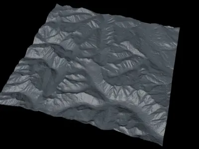 High Poly Untextured Terrain Package 3D model