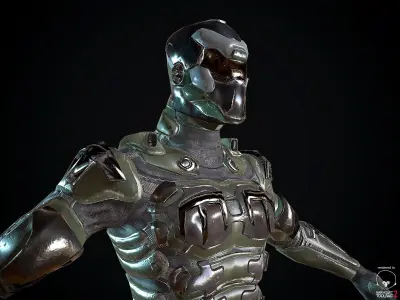 SciFi Soldier Low-poly 3D model