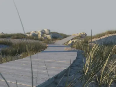 Beach scene A 3D model