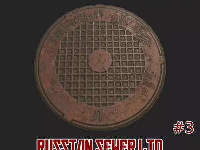 Russian sewer lid - 3 Low-poly 3D model