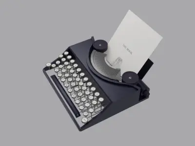 Retro typewriter 3D model