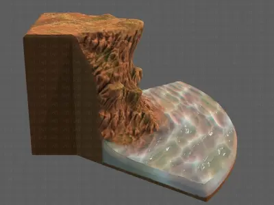 Cliff lowpoly V05 Low-poly 3D model