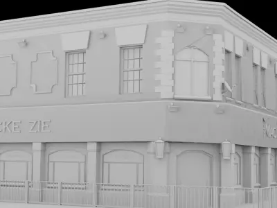 Restaurant pub Low-poly 3D model