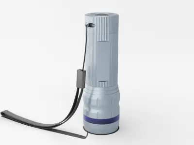 Flashlight Silver 3D model