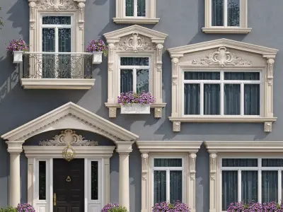 Windows and doors in the style of modern classics 5 3D model 3D model