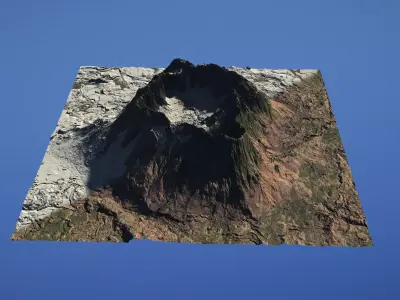 Landscape Environment Volcano Snow 05 Low-poly 3D model