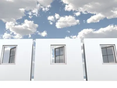 Window component Rigged and Animated Low-poly 3D model