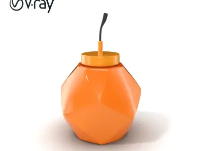 Copper Geometric Pendant Light Fixture model pack Low-poly 3D model