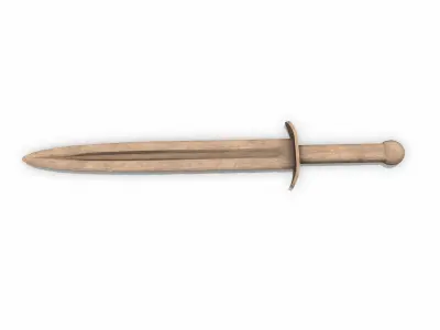  Wooden Practice Sword Low-poly PBR 