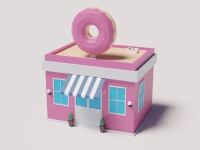 Donut Shop Low-poly 3D model