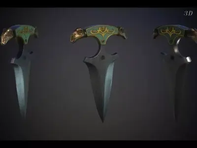 Next generation dagger stabbing Low-poly 3D model
