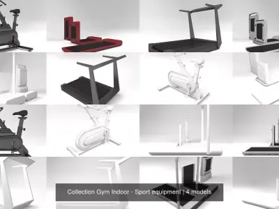 Collection Gym Indoor - Sport equipment 3D Model Pack