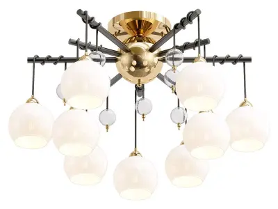 lussole-loft-astoria-grlsp-8308 ceiling light with nine glass... 3D model