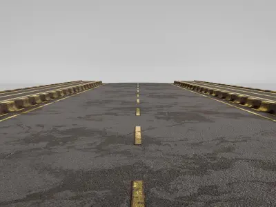 Modular Urban Street with Pedestrian 6x6 meter Low-poly 3D model