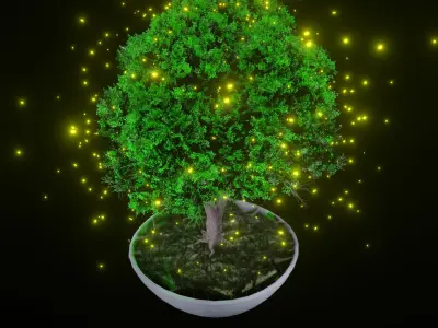 Magic Tree Free low-poly 3D model